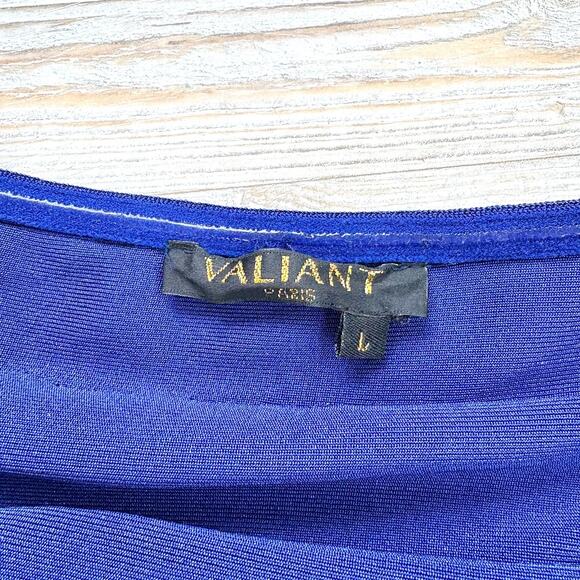 Valiant Paris Off Shoulder Mini Bodycon Dress | Blue Size Large - Picture 2 of 9